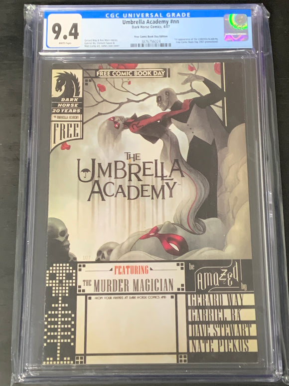 Umbrella Academy #NN CGC 9.4 FCBD 2007 1st app of Umbrella Academy