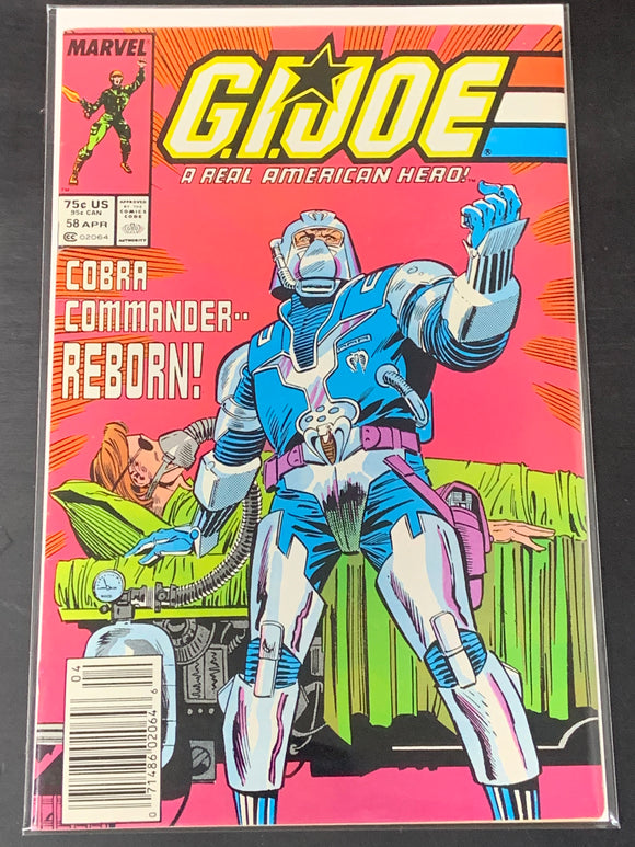 G.I. Joe 58 Marvel 1987 Newsstand  1st App of The Cobra Commander Armor