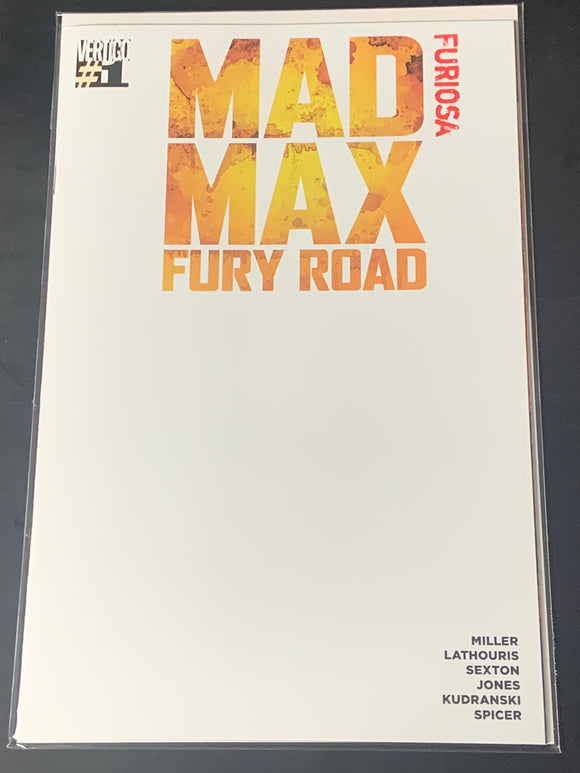 Mad Max Fury Road Furiosa 1 Vertigo 2015 Blank Sketch Variant