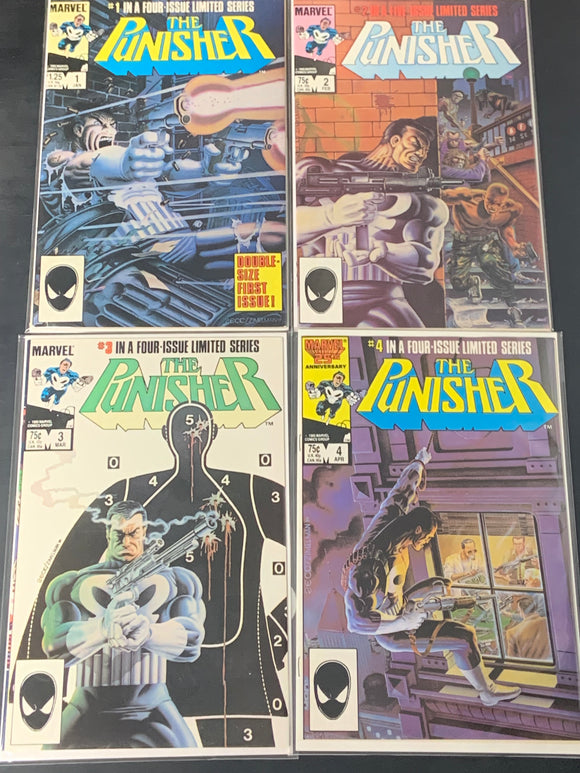 The Punisher 1,2,3,4 Set Marvel 1986 1st Solo Series, Mike Zeck