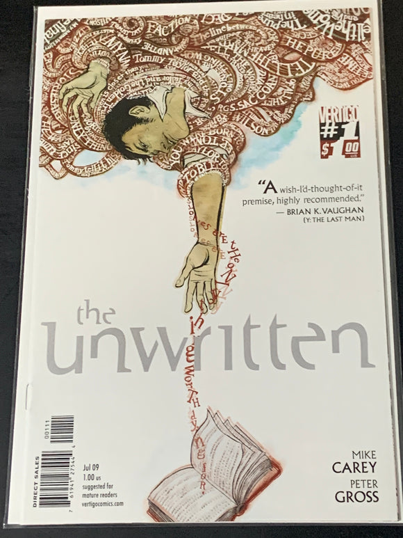 The Unwritten 1 Vertigo 2009 1st Print, Optioned