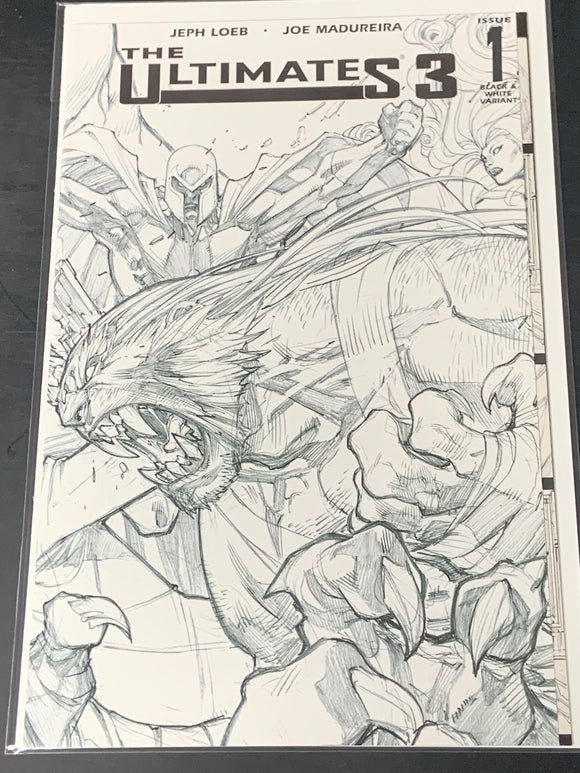 Ultimates 3 Issue 1 Marvel 2008 B&W Gatefold 'Villains' Limited Edition Sketch Variant