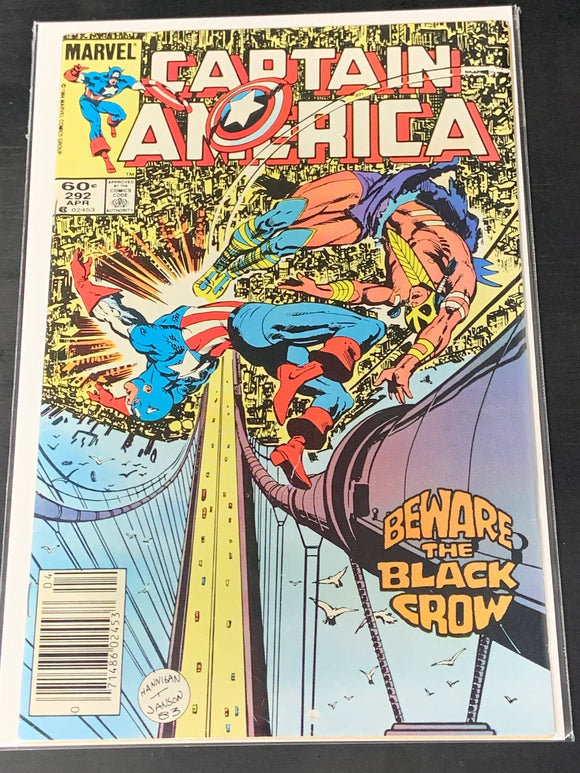 Captain America 292 Marvel 1984 Newsstand, 1st App of The Black Crow