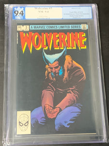 Wolverine 3 Marvel 1982 PGX 9.4 Frank Miller, Death of Kimura