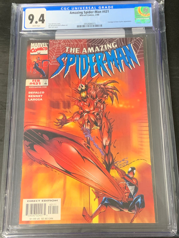 Amazing Spider-Man 431 1998 CGC 9.4 1st Full App of Cosmic Carnage