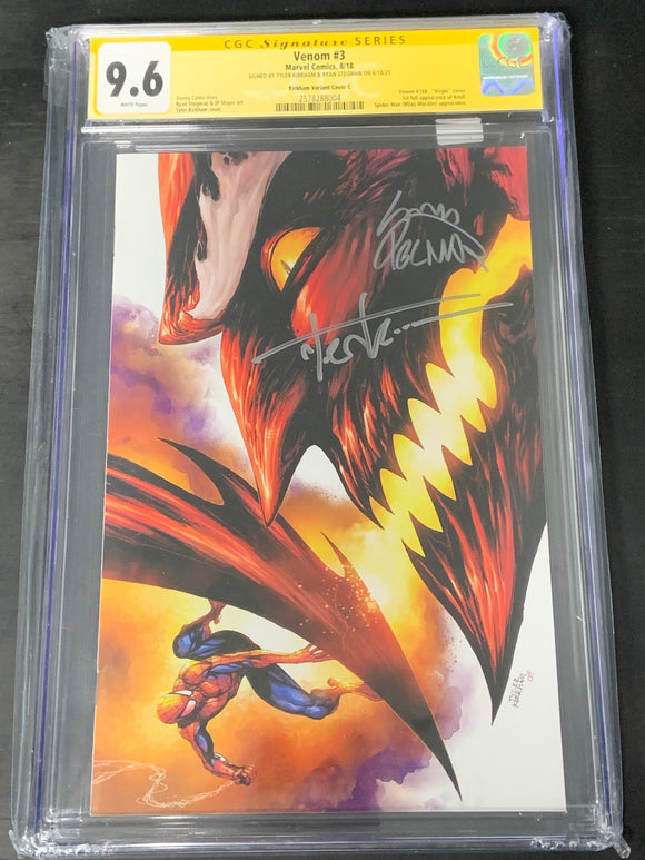 Venom 3 2018 CGC 9.6 SS Kirkham Virgin Variant 1st App of Knull,