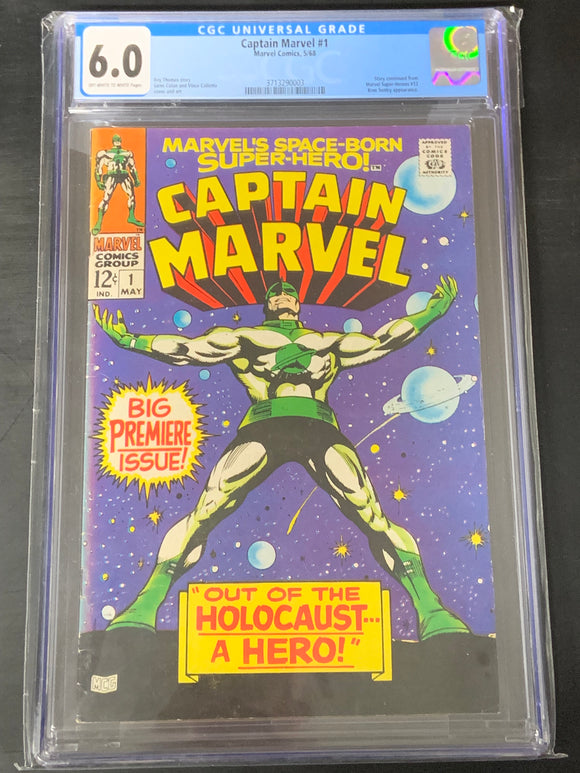 Captain Marvel 1 Marvel 1968 CGC 6.0 2nd Carol Danvers & Ronan, 3rd Captain Marvel