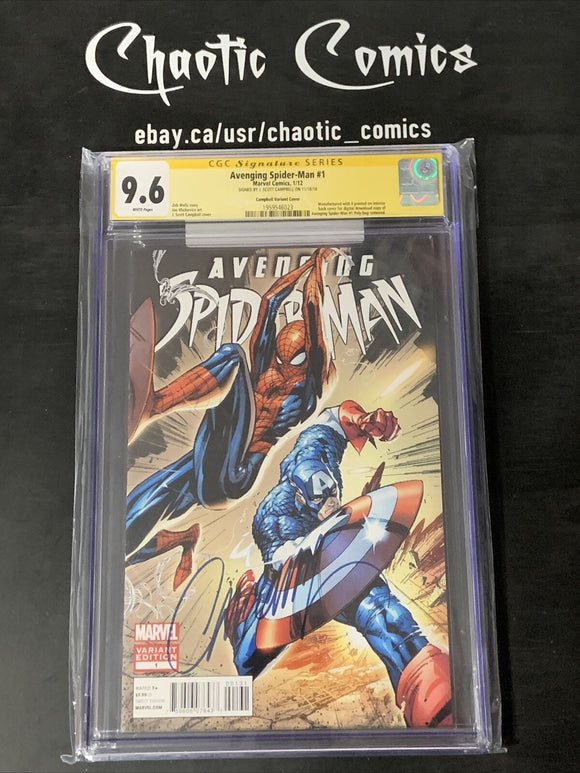 Avenging Spider-Man 1  1:100 Variant Cover CGC 9.6 SS J.Scott Campbell!