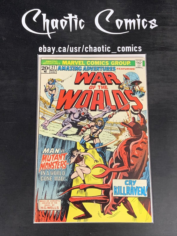 Amazing Adventures 21 War Of The Worlds Marvel 1973 1st App Of Carmilla Frost!