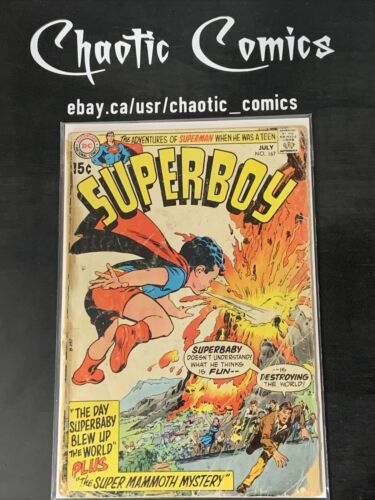 Superboy 167 DC Comics 1970 Neal Adams Cover!