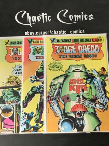 Judge Dredd The Early Cases 1,2,3 Eagle Comics 1986 Brian Bolland Cover And Art!