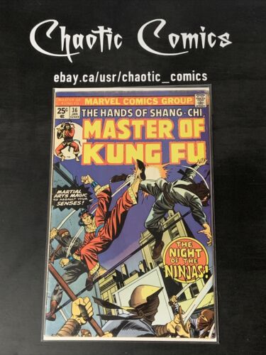 Master Of Kung Fu 36 Marvel 1976 1st App Of Warlords Of The Web And Moon Sun!