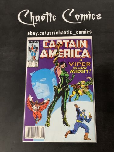 Captain America 342 Marvel Comics 1988 Newsstand 1st Full App Of Coachwhip!